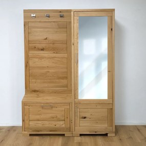 Dubová vešiaková šatníková zostava, 140x39x194 cm Otváranie vpravo