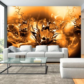 Artgeist Fototapeta - Oily Flower (Orange) Veľkosť: 100x70, Verzia: Standard