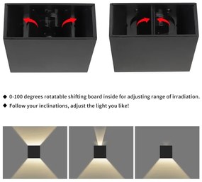Brilagi - LED vonkajšie nástenné svietidlo DOUBLERAY LED/4W/230V čierne IP65