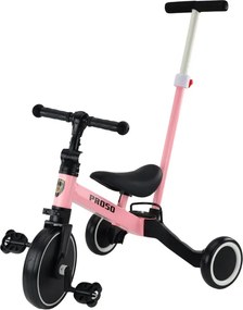 LEAN Trike Trojkolka PRO50 s vodiacou rukoväťou ružová