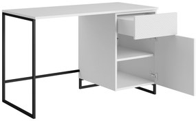Písací stôl Asha 120 cm - biely mat / čierne nohy
