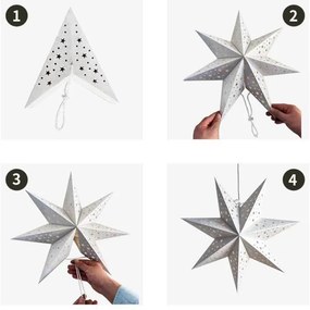Vianočná papierová hviezda sedemcípa STARLET DELUXE 35 cm, biela