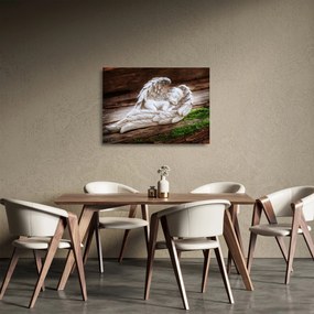 Sklenený obraz - Spiaci anjelik (70x50 cm)