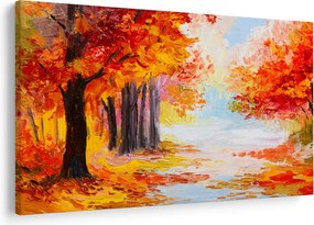 Obraz - Olejomaľba, farebná jeseň (90x60 cm)