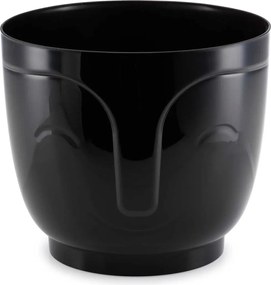 PLASTOVÝ KVETINÁČ ZOE SADA 2KS 16X18,5 CM+14,3X16,5 CM ČIERNA