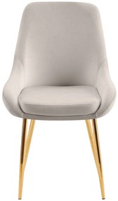 Sada 2 ks jedálenskej stoličky Elmira zamat - sivá