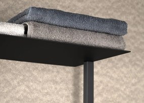 Sapho Sapho, SKA nástenný držiak uterákov s policou 454x1184x252mm, čierna mat, SKA701