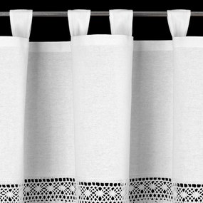 KRÁTKA ZÁCLONA NA PÚTKACH MADDELINE 150X35 CM BIELA