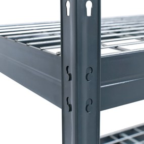 Kovové regály RIVET PRO 252x90x60 oceľová mriežka 7 úrovní antracitová sivá