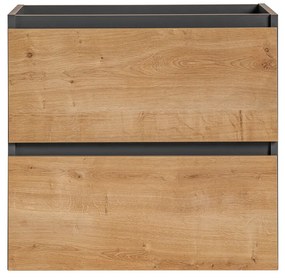 Závěsná skříňka Monako se zápustným umyvadlem 60 cm šedá/dub hamilton