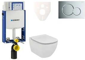 Cenovo zvýhodnený závesný WC set Geberit na zamurovanie + WC Ideal Standard Tesi 110.302.00.5NE2