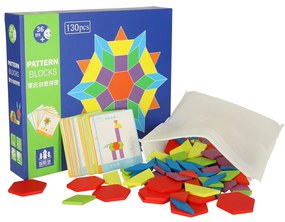 KIK Montessori puzzle drevené tvary 155el.