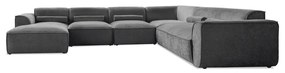 Sivá rohová pohovka (pravý roh/do tvaru "U") Flex Felix – Miuform
