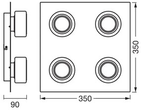 Ledvance -LED Kúpeľňové stropné svietidlo ORBIS FLAME 4xLED/5,5W/230V IP44 čierna