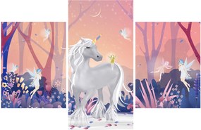 Obraz - Jednorožec v magickom lese (90x60 cm)