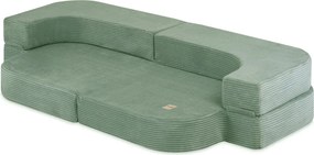 Rozkladacia detská pohovka  - zelená, prémiový menčester