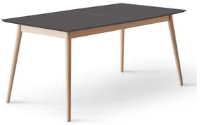 Rozkladací jedálenský stôl s čiernou doskou a prídavnou doskou 90x165 cm Meza – Hammel Furniture