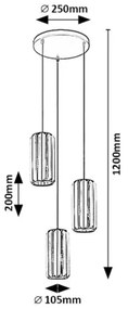 Rabalux 72255 - Luster na lanku VENESS 3xE27/40W/230V
