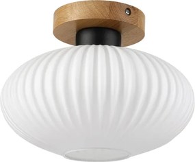Stropné svietidlo HARMA WOOD, 1xE27/15W/230V, dub/biela, priemer 25 cm