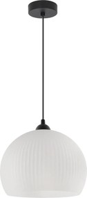 Závesné svietidlo Riffle 5, 1x biele sklenené tienidlo, b