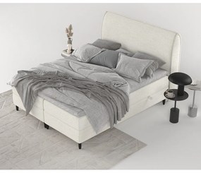 Krémovobiela boxspring posteľ s úložným priestorom 200x200 cm Melba – Maison de Rêve