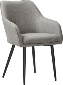 XXXLutz STOLIČKA S PODRÚČKAMI, štruktúra, čierna, taupe MID.YOU - Stoličky - 001769008002