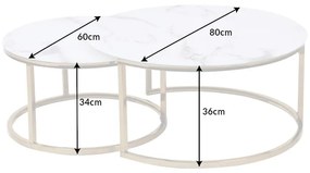 Dizajnový konferenčný stolík Latrisha II - 80 cm vzor imitácia mramora