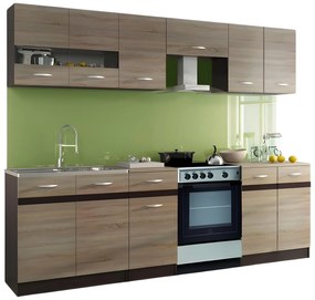 Kuchyňa Lenna 240 cm dub sonoma svetlá + dub sonoma tmavá. Vlastná spoľahlivá doprava až k Vám domov. 787139