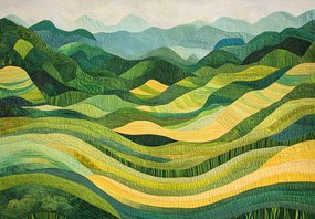 Fototapeta - Abstraktné ryžové polia (147x102 cm)