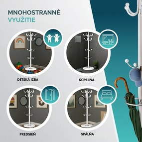 Stojanový vešiak TENZY s mramorovým podstavcom, 37x173cm, biela Casaria