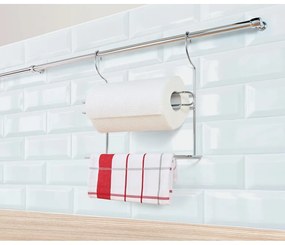 Závesný držiak na kuchynské utierky z pochrómovanej ocele v striebornej farbe Lonardo – Metaltex