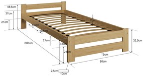 Posteľ borovica nie je lakovaná Ran VitBed 80x200cm