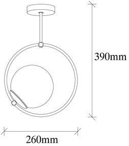 Luster na tyči DOLUNAY 1xE27/40W/230V