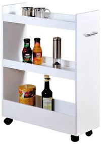 Kesper Mobilná zásuvná polička, regál na kolieskach, vyplní medzeru – biela