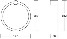 Mexen Base, prsteňový držiak na uteráky, čierna - zlatá, 7088232-57