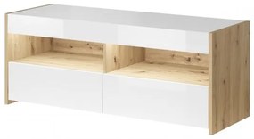 TV stolík/skrinka Gubi 01 (dub artisan + biely lesk). Vlastná spoľahlivá doprava až k Vám domov. 1048398