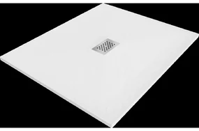 Mexen Hugo sprchový žľab obdĺžnikový SMC 120 x 100 cm, biely, krycia mriežka inox - 42101012-X