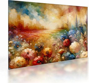 Sklenený obraz - Pestrofarebná lúka (70x50 cm)