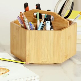 5Five® Otočný bambusový organizér s priehradkami, ROTA, pr. 22 x 12,5 cm