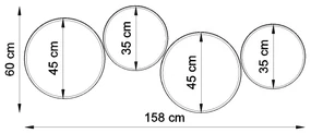 Stropné svietidlo Arena, 1x sivé plastové tienidlo, (biely plast), (fi 35 cm)