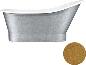 Besco Voľne stojaca vaňa z liateho mramoru Gloria Glam G 150x67 (160x67,5) BESCO-Rozmery: 150x67, BESCO-Farba: Biela/grafit