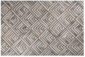 Kožený koberec 160 x 230 cm béžový TEKIR Beliani