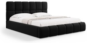Micadoni Bellis moderná posteľ - Čierna, Zamat, 140 cm