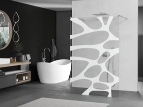 Mexen Kioto, sprchová zástena Walk-In 110 x 200 cm, 8mm číre sklo biely vzor, brúsená oceľ profil, 800-110-002-97-97