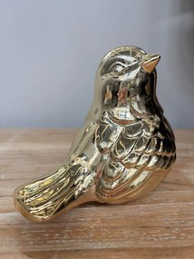 Zlatý keramický vtáčik 13cm