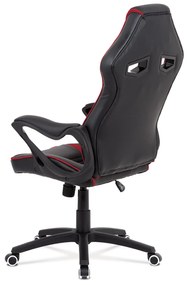Autronic - kancelárske kreslo, látka MESH a koženka, čierna / červená - KA-G406 RED