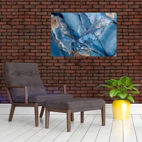 Obraz - Modrý členitý mramor (90x60 cm)