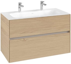 VILLEROY &amp; BOCH Collaro závesná skrinka pod umývadlo, 2 zásuvky, 996 x 498 x 603 mm, Nordic Oak, C13900VJ