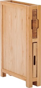 Úzky spodný kuchynský regál z masívu na krájaciu dosku a podnos, rozmery 16×60×86 cm