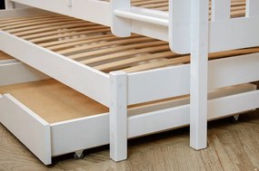 Poschodová posteľ s prístelkou Blanka 80 x 200 cm - biela